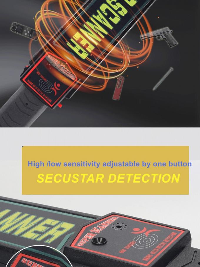 Superstabs-Handmetalldetektor 360 Grad-Entdeckung IP55 mit solider LED-Warnung 0